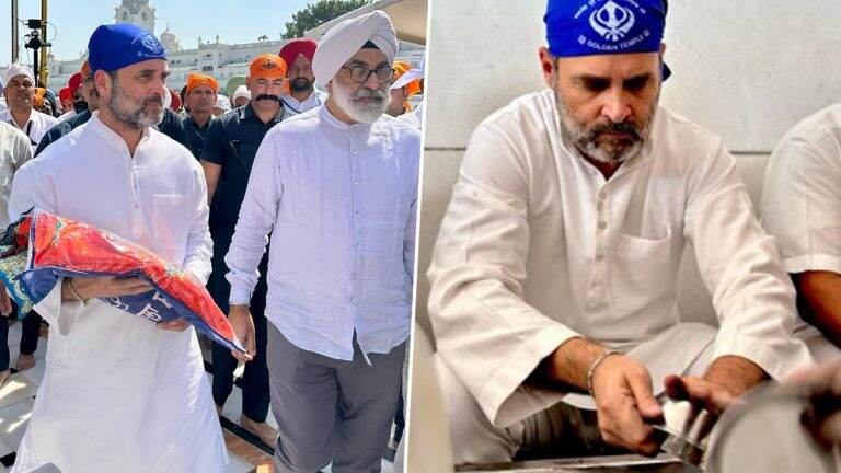 Rahul Gandhi at Golden Temple: স্বর্ণ মন্দির দর্শনে রাহুল, কর সেবায় যোগ দিয়ে ধুলেন থালা-বাসন