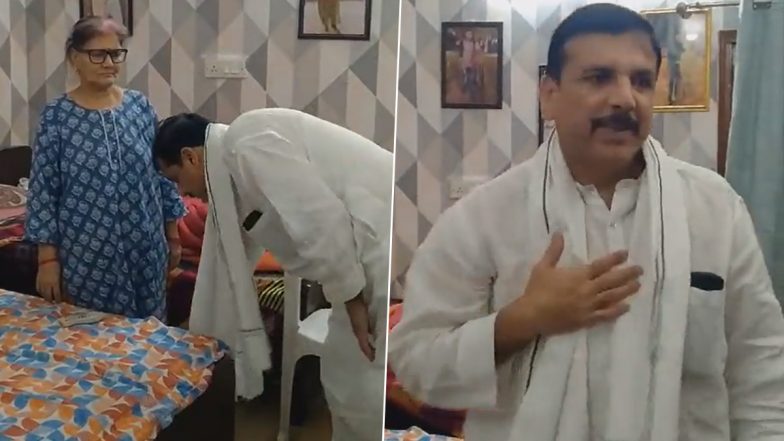 Sanjay Singh Taking Mother's Blessings: মায়ের আর্শীবাদ নিয়ে ইডি হেফাজতে গেলেন আপ সাংসদ সঞ্জয় সিং, চোখে জল আনা ভিডিয়ো