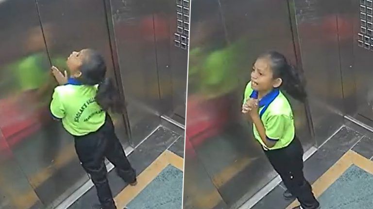 Little girl Stuck In Lift: বন্ধ লিফটে ২০ মিনিট আটকে একরত্তি মেয়ে, দেখুন বাচ্চাটির অসহায় চেষ্টার ভিডিয়ো