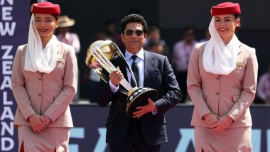 Sachin Tendulkar, ICC ODI World Cup 2023: ট্রফি উন্মোচন করে বিশ্বকাপের সূচনা আইসিসির গ্লোবাল অ্যাম্বাসডর সচিন তেন্ডুলকরের
