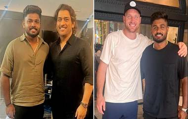 Sanju Samson With Dhoni & Buttler: 'আমার পছন্দের ২ জন'-মুম্বইয়ে এমএস ধোনি ও জস বাটলারের সঙ্গে সঞ্জু স্যামসন