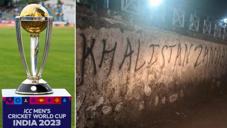Khalistan Zindabad Before World Cup: বিশ্বকাপের ম্যাচের আগে ধর্মশালার দেওয়ালে 'খালিস্তান জিন্দাবাদ' স্লোগান