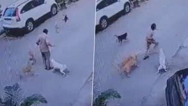 Mumbai- Postman Attacked By Dog Video: মুম্বইয়ে পথচলতি কুকুরের হামলা, ভাগ্যক্রমে বাঁচলেন এক পোস্টমাস্টার (দেখুন ভিডিও)