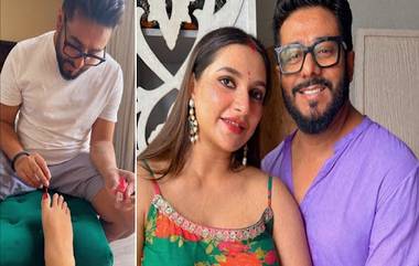 Raj Chakrabarty - Subhashree Ganguly: স্ত্রী অন্তঃসত্ত্বা, যত্ন করে শুভশ্রীর পায়ের নখে নেলপালিশ পরালেন রাজ