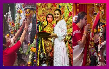 Durga Puja 2023: দশমীতে মন খারাপের মাঝেও সিঁদুর খেলা তারকাদের