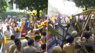 AAP MP Sanjay Singh: আপ সাংসদ সঞ্জয় সিং-কে গ্রেপ্তারের প্রতিবাদ মিছিলে পুলিশের জলকামান ব্যবহার, দেখুন
