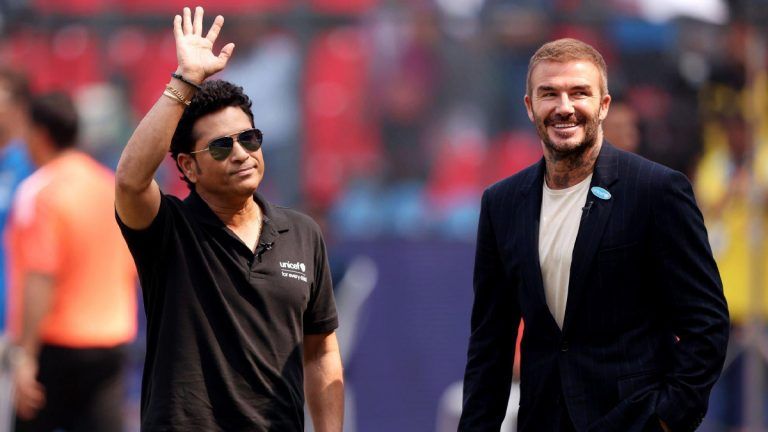 David Beckham in Wankhede: ভারত-নিউজিল্যান্ড সেমিফাইনালে হাজির স্বয়ং ডেভিড বেকহ্যাম (দেখুন ছবি)