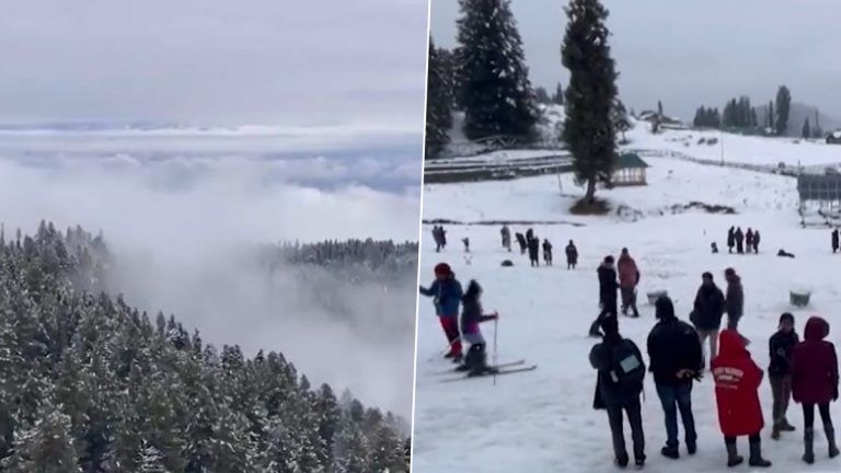 Snowfall In Gulmarg: বছরের প্রথম তুষারপাত গুলমার্গে, অপরূপ দৃশ্যের ভিডিয়ো