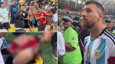 Clash in Argentina vs Brazil Match: দেখুন, সমর্থকদের সঙ্গে পুলিশের সংঘর্ষ, দলকে নিয়ে মাঠ ছাড়লেন লিওনেল মেসি