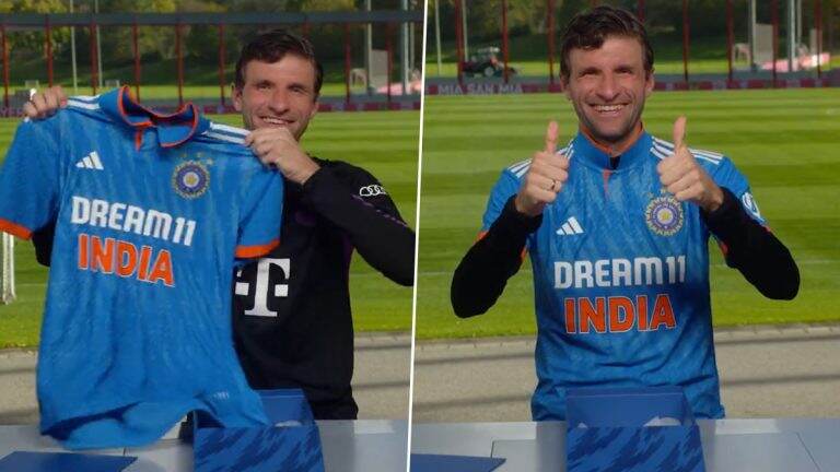 Thomas Muller Dons Team India Jersey: ভারতের জার্সি পড়ে টিম ইন্ডিয়াকে শুভেচ্ছা বার্তা জার্মান ফুটবল তারকা থমাস মুলারের (দেখুন ভিডিও)