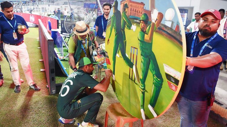 Babar Azam Artwork in Eden: ইডেনে ম্যাচেই তুলিতে বাবর আজমকে ফুটিয়ে তুললেন শিল্পী (দেখুন ছবি)