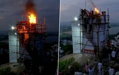 Mahadeepam Video: বিশালাকার প্রদীপ জ্বালিয়ে মন্দির প্রদক্ষিণ ভক্তদের, মাদুরাইয়ের ভিডিয়ো