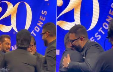 Salman Khan Hugs Abhishek Bachchan: পরিবারে ভাঙনের গুঞ্জনের মাঝে ঐশ্বর্যর প্রাক্তন সলমনকে আলিঙ্গন অভিষেকের, হতবাক ভক্তকুল