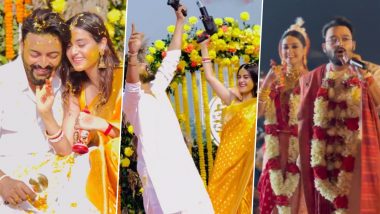 Saurav-Darshana Wedding: বিলাসবহুল বাগানবাড়িতে সাতপাকে বাঁধা পড়লেন সৌরভ-দর্শনা, দেখুন নবদম্পতির গায়ে হলুদের ভিডিয়ো