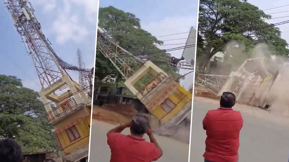 Mobile Tower Collapses Video: আচমকা ভেঙে পড়ল বাড়ির ছাদে থাকা মোবাইলের টাওয়ার! ভয় ধরানো ভিডিয়ো