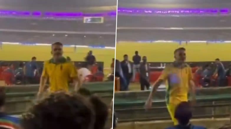 'Bharat Mata ki Jay' Chant by Aussie Fan: দেখুন, রায়পুরের মাঠে অজি ভক্তের মুখে 'ভারত মাতা কি জয়' শ্লোগান