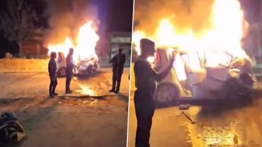 Burning Car Video: রাজস্থানে দুর্ঘটনায় মৃত ৩, ভিডিয়োতে দেখুন দাউদাউ করে জ্বলছে গাড়ি
