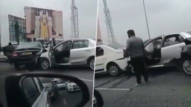 Bengaluru Road Accident Video: ঘন কুয়াশায় বিমানবন্দরের রাস্তায় পরপর ৮টি গাড়ির সংঘর্ষ