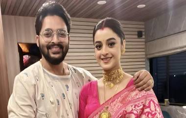 Saurav Das - Darshana Banik: বিয়ের পর সৌরভকে পাশে নিয়ে বৌভাতে নজরকাড়া রূপে দর্শনা, দেখুন