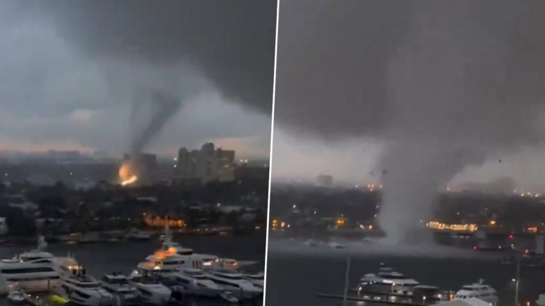 Florida Tornado: দেখুন, ফ্লোরিডার জলে-স্থলে ঘূর্ণিঝড়ের বিধ্বংসী তাণ্ডব
