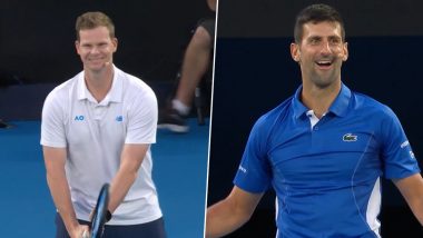 Smith Plays Tennis With Djokovic: দেখুন, অজি ওপেনে নোভাক জকোভিচের সঙ্গে টেনিস খেলছেন স্টিভ স্মিথ