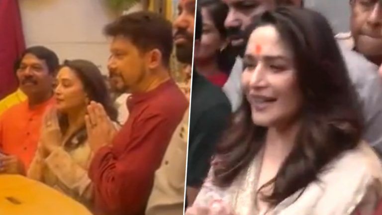 Madhuri Dixit at Siddhivinayak Temple: বছর শুরুতেই স্বামীর সঙ্গে গণপতির দর্শনে মাধুরী, দেখুন সিদ্ধিবিনায়ক মন্দিরের ভিডিয়ো