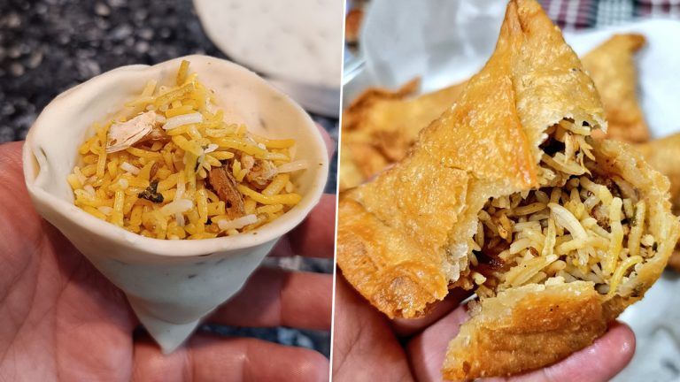 Biryani Samosa: সিঙ্গারার মধ্যে আলুর পুরের বদলে ঠাসা বিরিয়ানি, উদ্ভট রেসিপিতে অবাক নেটিজেন