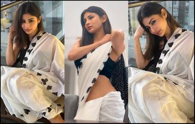 Mouni Roy: সাদা সুতির শাড়িতে মৌনি, সরলতা সৌন্দর্যৈর মিশ্রণ!