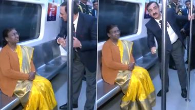 Droupadi Murmu Takes Delhi Metro Ride: অবশেষে দিল্লি মেট্রোতে চড়লেন রাষ্ট্রপতি দ্রৌপদী মুর্মু, জানলেন দিল্লির মেট্রোর কার্যক্রম (দেখুন ভিডিও)