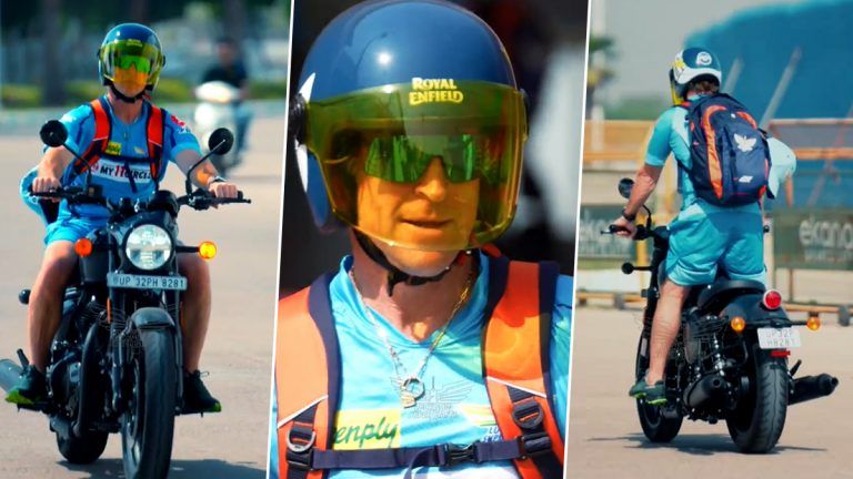 Jonty Rhodes Rides Royal Enfield Shotgun: দেখুন, রয়্যাল এনফিল্ড শটগানে ঘুরছেন লখনউয়ের ফিল্ডিং কোচ জন্টি রোডস