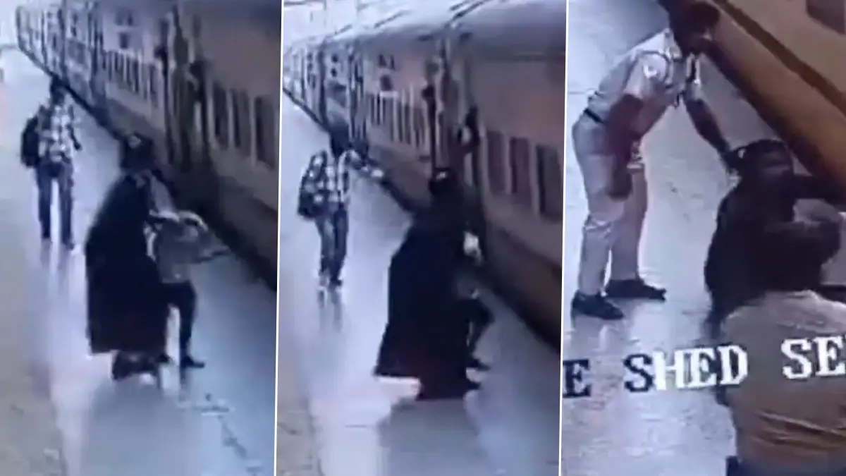 Watch: ছেলেকে নিয়ে চলন্ত ট্রেনে উঠতে গিয়ে মৃত্যুর মুখে মহিলা, দেখুন প্ল্যাটফর্মের সিসিটিভি ফুটেজ