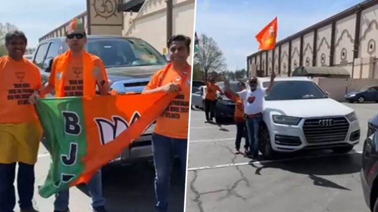 BJP's overseas supporters organized a car rally in Atlanta: মার্কিন মুলুকে প্রধানমন্ত্রী মোদীর সমর্থনে ব়্যালির আয়োজন প্রবাসী ভারতীয়দের