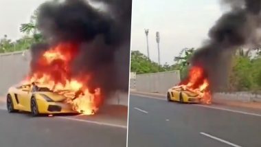 Lamborghini Fire: অবিশ্বাস্য! রাস্তার মাঝে দাউদাউ করে জ্বলছে কোটি টাকার ল্যাম্বরগিনি