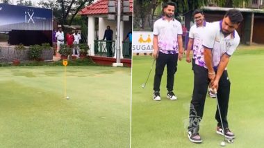 Rinku Singh Playing Golf: নাইট গলফ টুর্নামেন্টে গলফ উপভোগ করতে দেখা গেল রিঙ্কু সিংকে, দেখুন ভিডিও।
