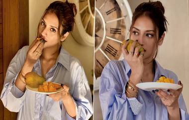 Nusrat Jahan: 'প্রথম কামড়েই ভালোবাসা', রসালো আমের মিষ্টত্বে ডুব নুসরতের, দেখুন