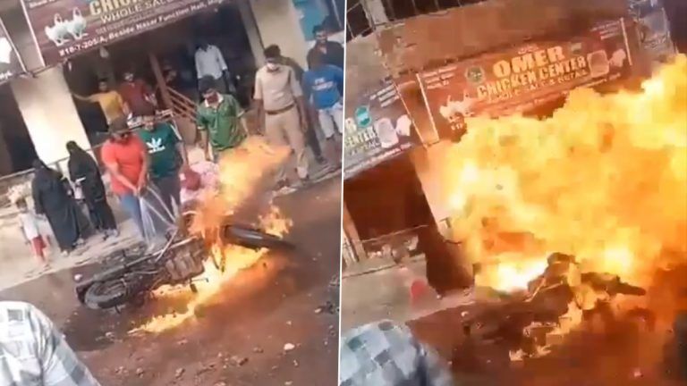 Royal Enfield Blast in Hyderabad:প্রথমে আগুন তারপর জোরালো বিস্ফোরণ বুলেট বাইকে, এক কনস্টেবল সহ আহত ১০(দেখুন সেই ভয়ঙ্কর ভিডিও)