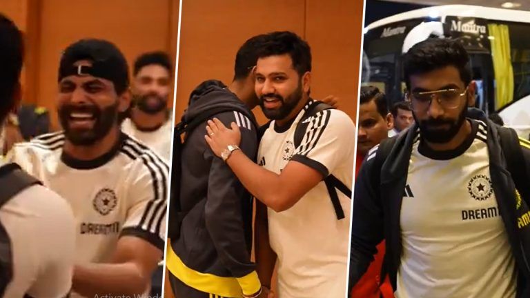 Indian Cricket Team Players Arrive in New York: টি টোয়েন্টি বিশ্বকাপ খেলতে নিউইয়র্কে পৌছালেন রোহিত শর্মা, জসপ্রীত বুমরাহ সহ অন্যান্যরা (দেখুন ভিডিও)