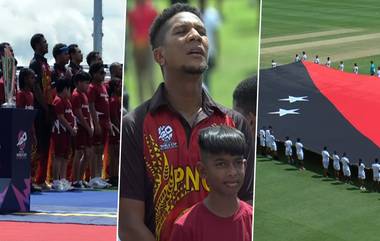 WI vs PNG T20 World Cup 2024: বিশ্বকাপের মঞ্চে প্রথমবার পাপুয়া নিউ গিনি, জাতীয় সঙ্গীতের সময়ে আবেগে খেলোয়াড়রা (দেখুন ভিডিও)