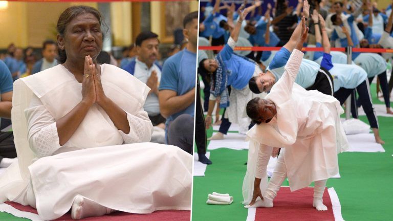 10th International Yoga Day: আন্তর্জাতিক যোগ দিবস উপলক্ষে রাষ্ট্রপতি ভবনে অংশ নিলেন দ্রৌপদী মুর্মু, রাষ্ট্রপতি ভবন থেকে শেয়ার শুভেচ্ছা বার্তা (দেখুন ছবি)