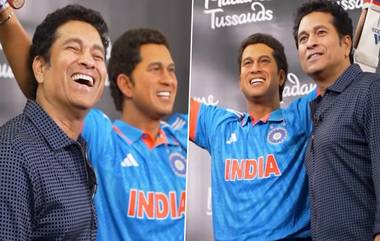 Sachin Tendulkar Visits Madame Tussauds: নিউইয়র্কের মাদাম তুসো মিউজিয়ামে নিজের মোম মূর্তির সঙ্গে পোজ মাস্টার ব্লাস্টারের (দেখুন ভিডিও)