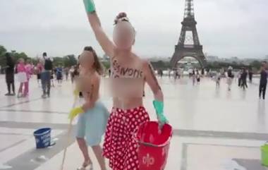 Semi-Nude Anti-Fascist Protest in Paris: ফ্রান্সের পার্লামেন্ট দখলের আশঙ্কা, আইফেল টাওয়ারের সামনে বিক্ষোভ অর্ধনগ্ন মহিলাদের