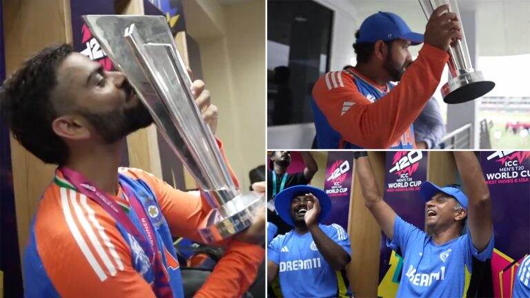 Memorable Moments From India's Dressing Room: বিশ্বকাপ জয়ের পর বাঁধনহারা ভারতীয় ড্রেসিং রুম, ভিডিও শেয়ার করল বিসিসিআই (দেখুন ভিডিও)